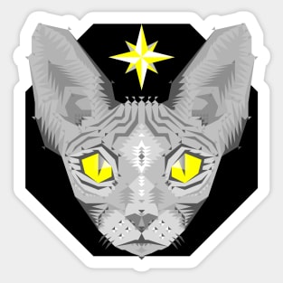 Silver Sphynx Cat Sticker